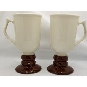 Vintage Hall 1273 Irish Coffee footed ceramic mug pair
